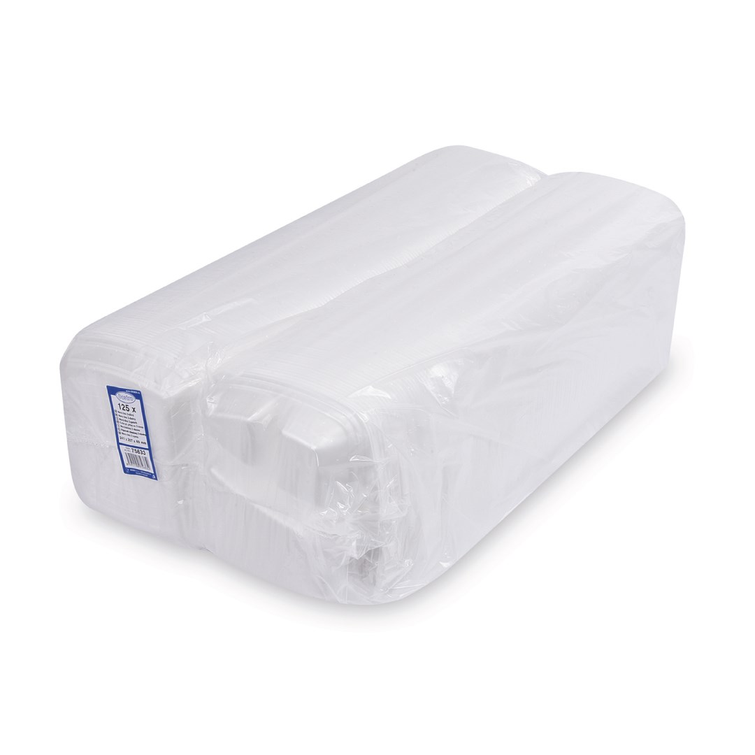 Menu box 3-dílný, bílý (XPS), 241 x 207 x 69 mm / 125 ks