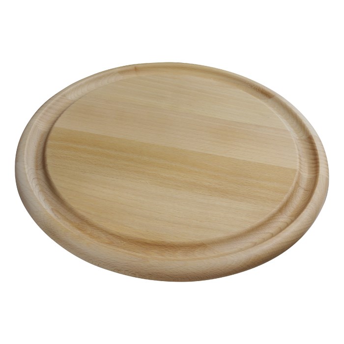 Servírovací prkénko s drážkou, kulaté 28 x 1,9 cm, dřevo