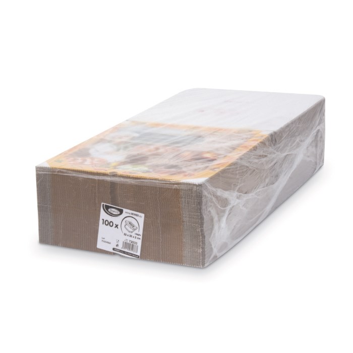 krabice na pizzu 33x33x3 cm 100 ks/vlnitá lepenka, zkosené rohy