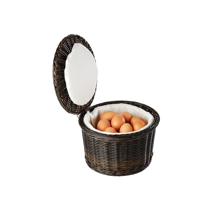 Košík na vejce, 26 x 17cm, hnědočerný polyratan