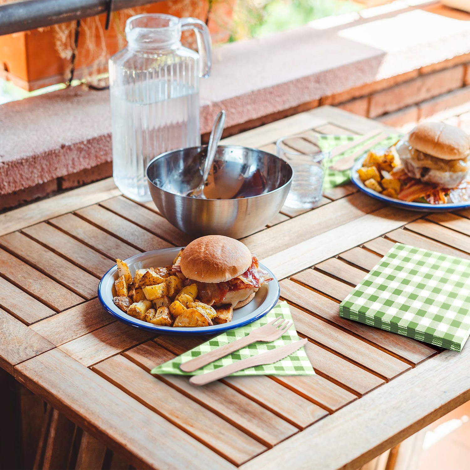 Papírové ubrousky KARO 33 x 33 cm, 1-vr., zelené, 100 ks