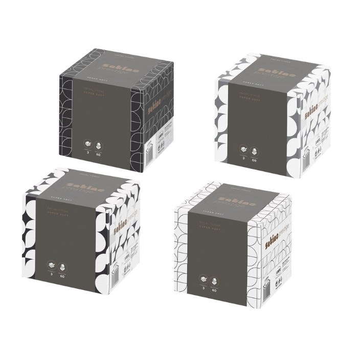 Kosmetické ubrousky super soft, 3vrstvé bílé, krychle, 60 ks