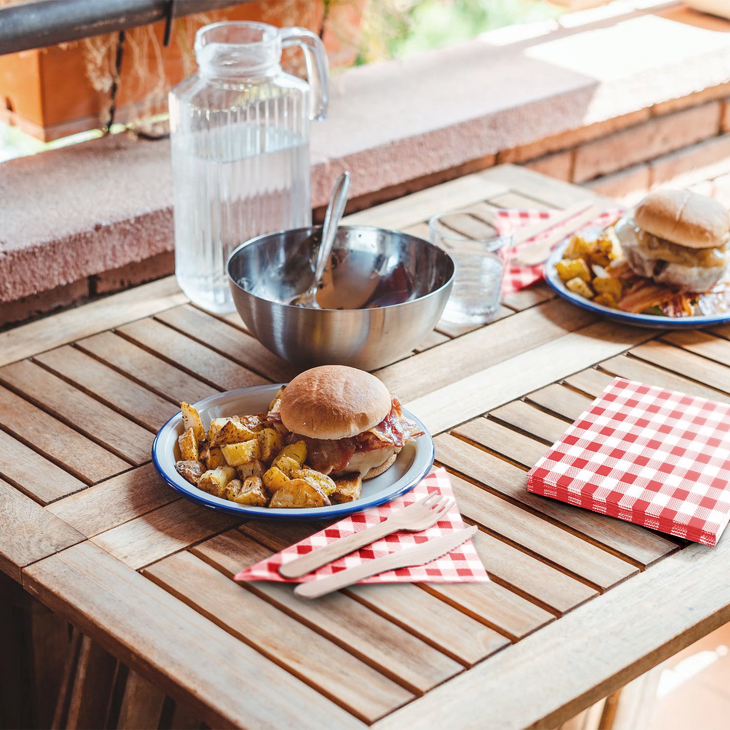 Papírové ubrousky KARO 33 x 33 cm, 1-vr., červené, 100 ks