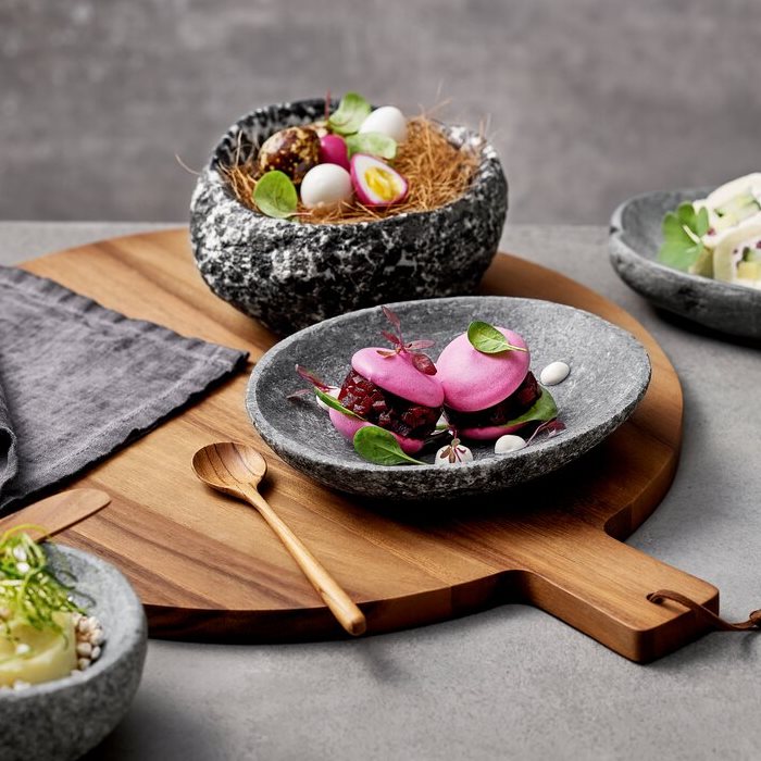 Playground prkno servírovací kulaté akát 35 cm s rukojetí