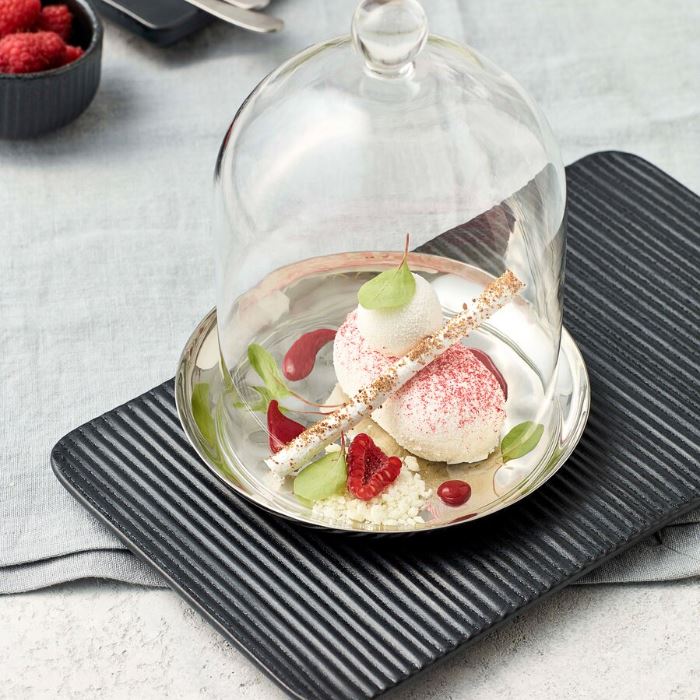 Playground NARA podnos 30x18 cm černý, relief