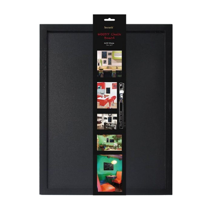 Popisovací tabule nastěnná 40 x 60 cm, lakovaná, černá s popisovačem