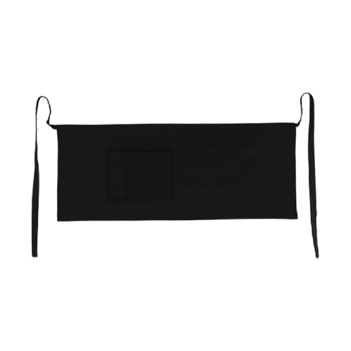 Číšnická zástěra krátká s kapsou 36 x 90 cm,  černá