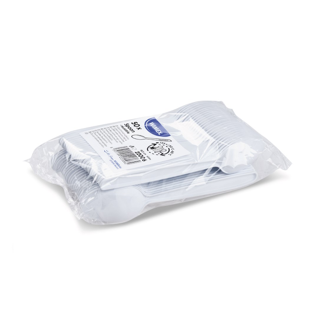 lžíce PP bílá 18,5 cm opakovaně použitelná 50 ks