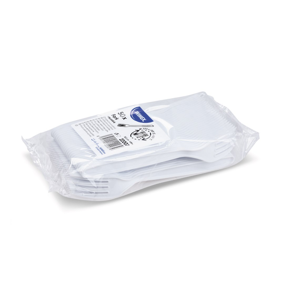 vidlička PP bílá 18,5 cm opakovaně použitelná 50 ks