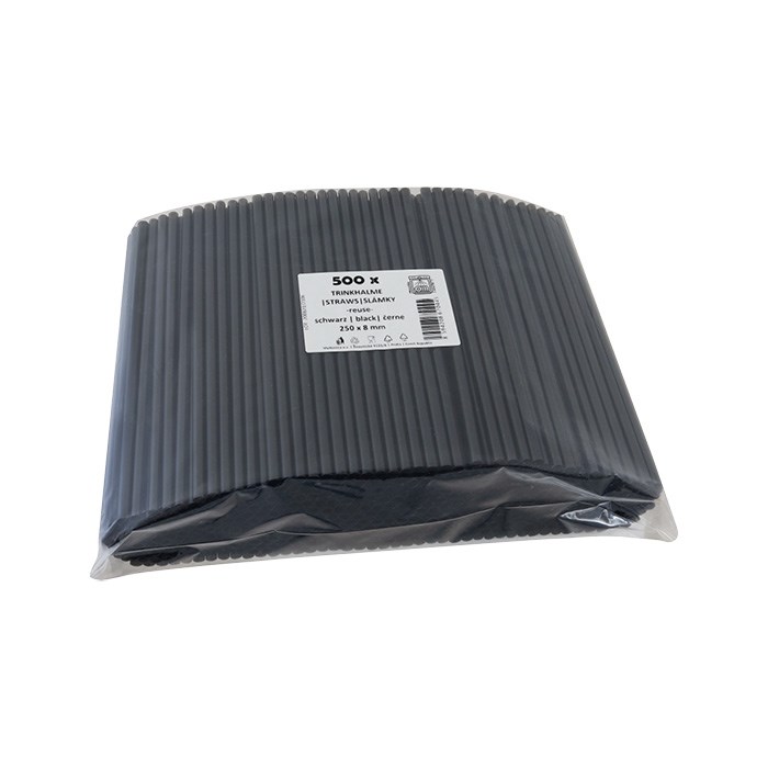 Brčka opakovaně použitelná JUMBO, 8 / 250 mm, černá, 500 ks