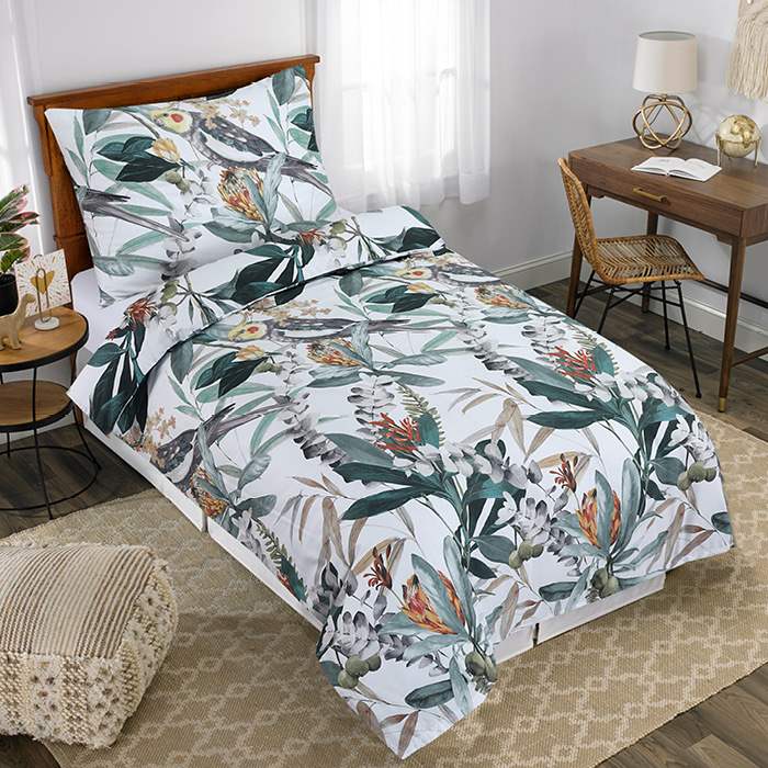 Ložní souprava PREMIUM ORGANIC papoušci 140 x 200 + 70 x 90 cm