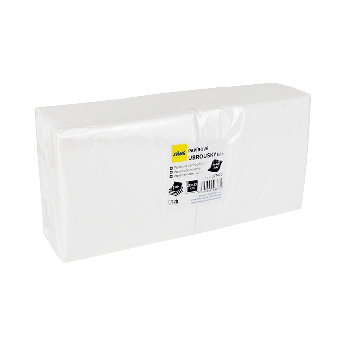 Papírové ubrousky SVING 33 x 33, 2-vr, bílé, 250 ks