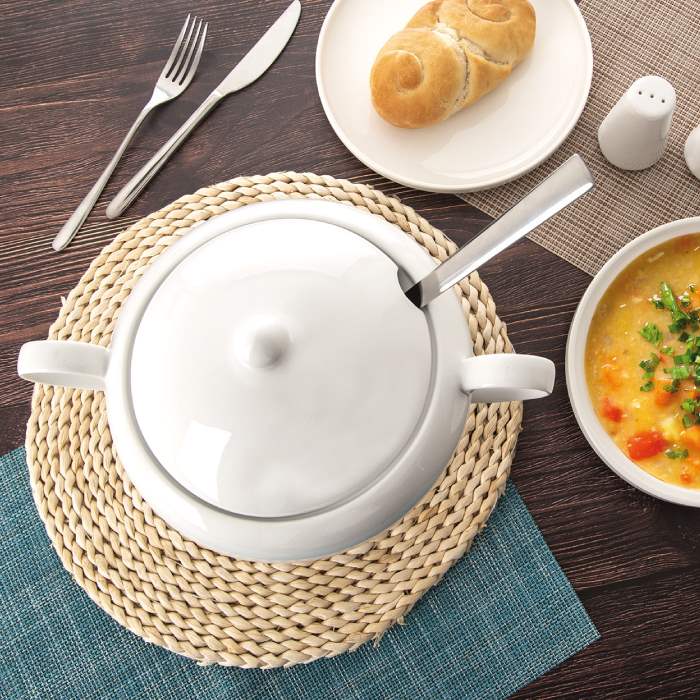 Porcelánová mísa na polévku, s poklicí, 3,2 l