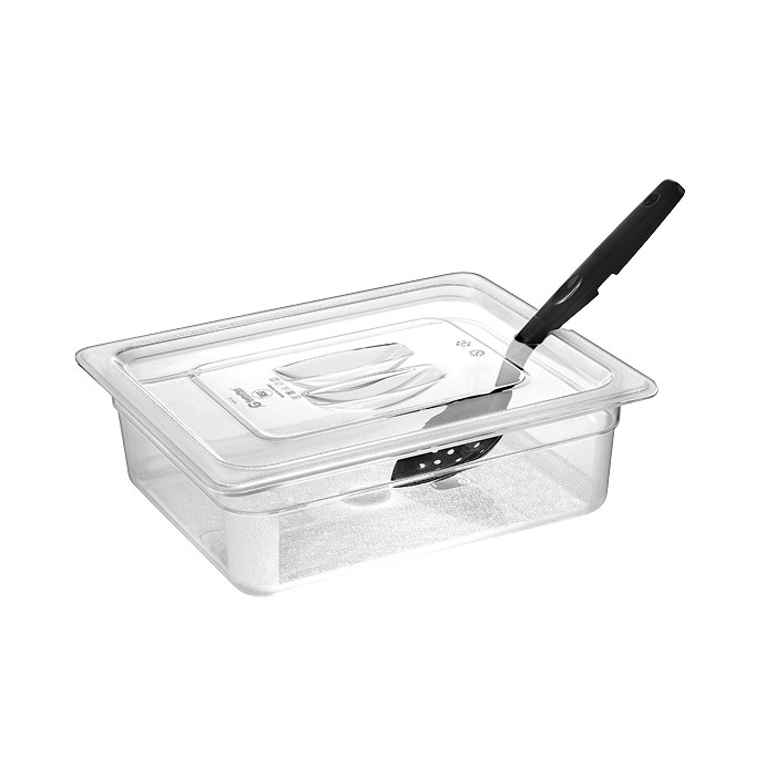 gastronádoba víko GN1/2 průhledné polykarbonát s výřezem na naběračku