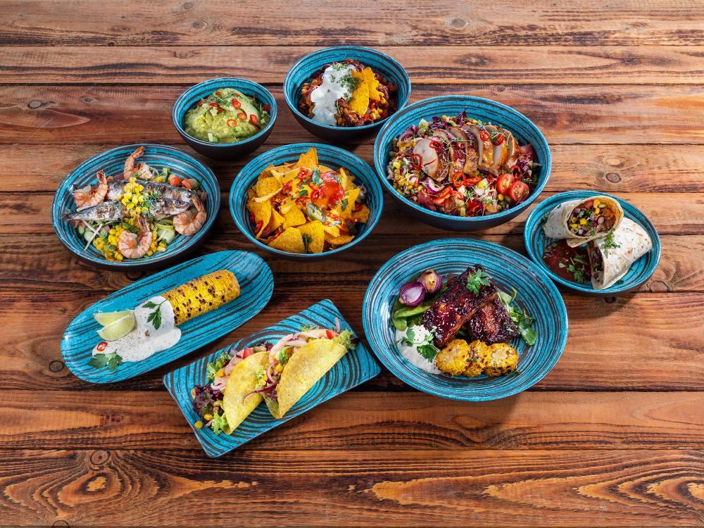 Melaminový talíř CANCUN 25 cm, modrohnědý