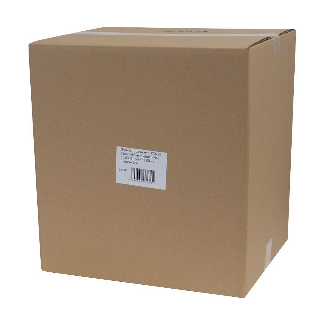 Ubrousky do zásobníku 2-vr. bílé Interfold (N4), 16,5 x 21 cm / 8000 ks