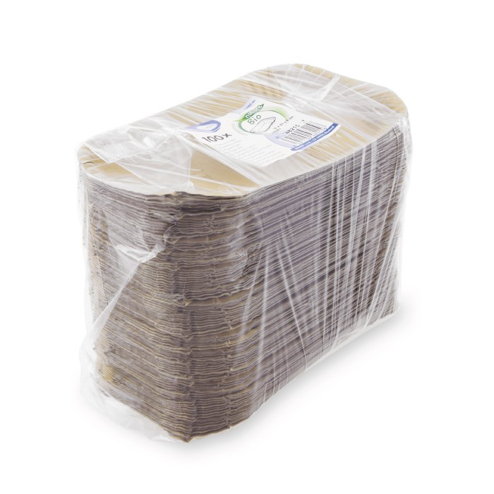 Papírová miska nepromastitelná, hranatá 15 x 23 x 2 cm / 100 ks