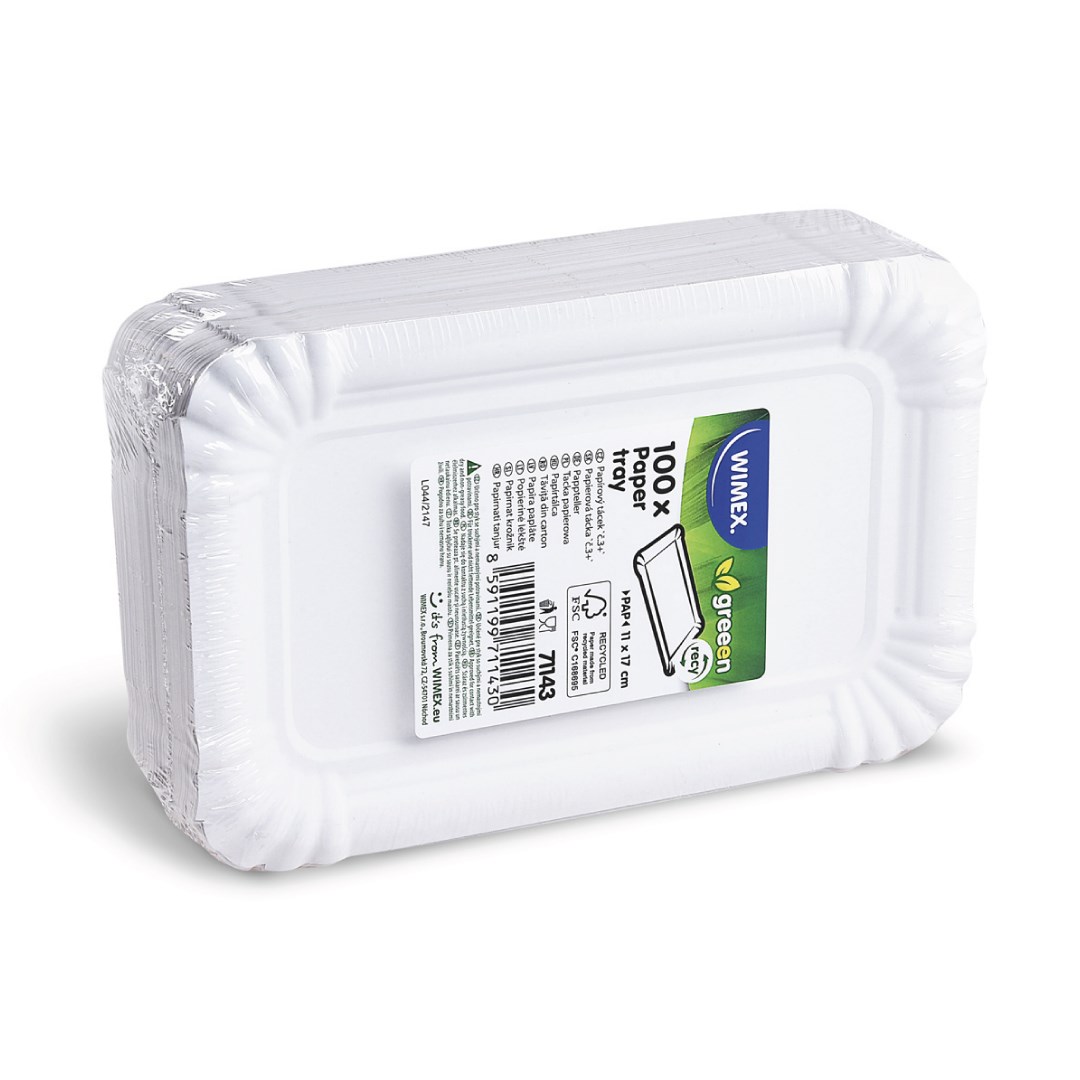 Papírový tácek 10 x 17 cm, bílý, 100ks