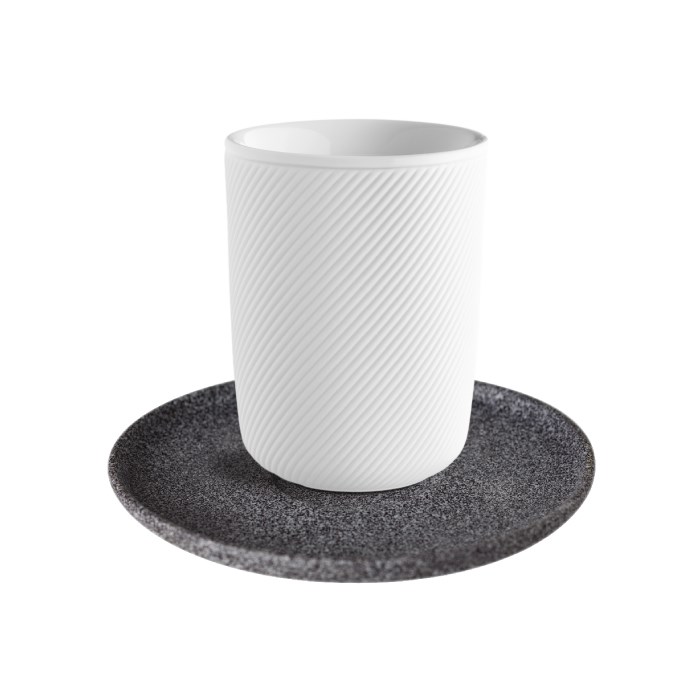 DOUBLEWALLS Porcelánový dvoustěnný šálek TWIST raw, 250 ml