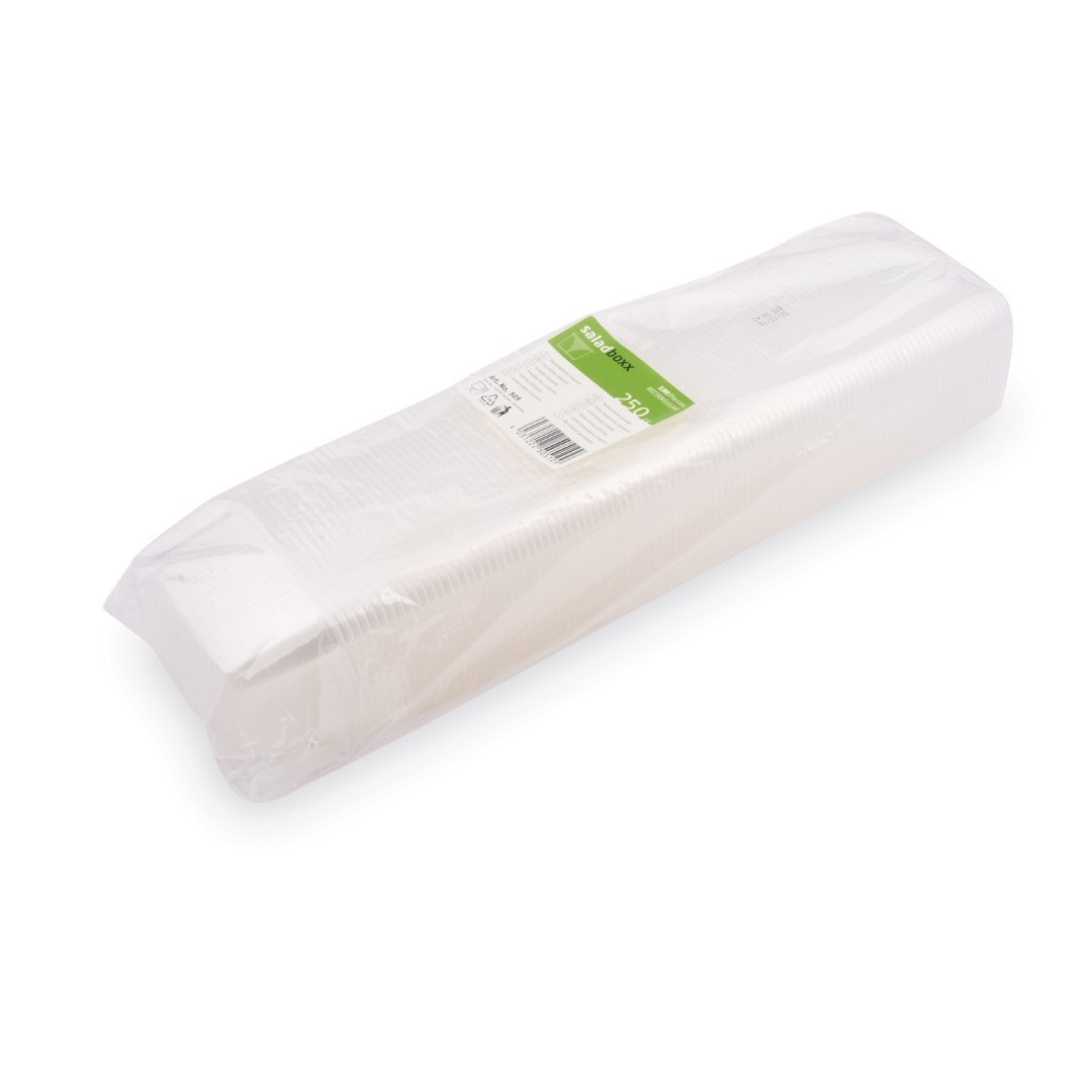 Hranatá průhledná miska 0,25 l, 100 ks, PP