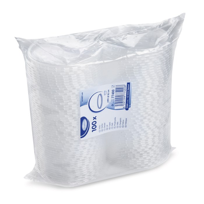 Kulaté průhledné víčko 100 ks, (PP)