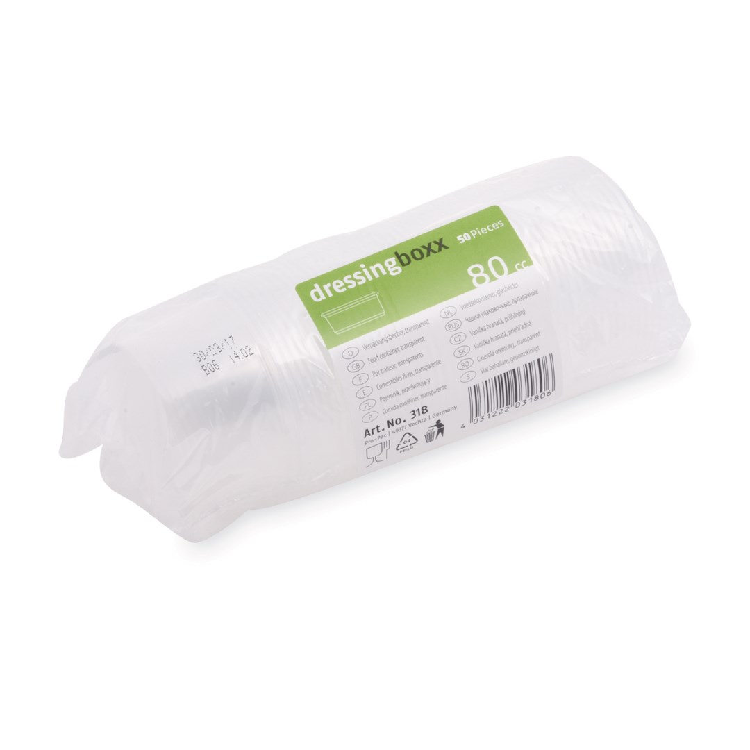 miska dresingová 80 ml, 50ks průhledná (PP)
