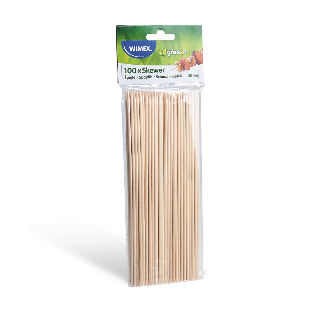 špejle 20 cm / 100 ks hrocené dřevěné