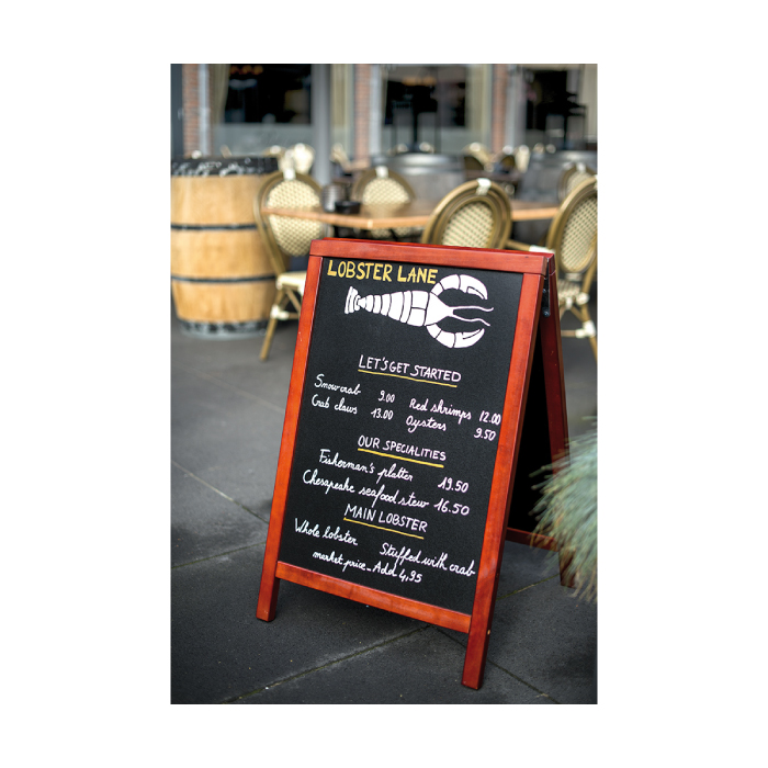 Popisovací tabule nabídková DELUXE DUPLO 85 x 55 cm, barva mahagon