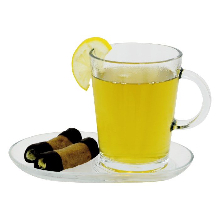 Skleněný hrnek TRIBECA s podšálkem