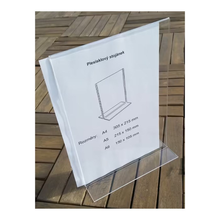 Stojánek na menu  A4 plastový