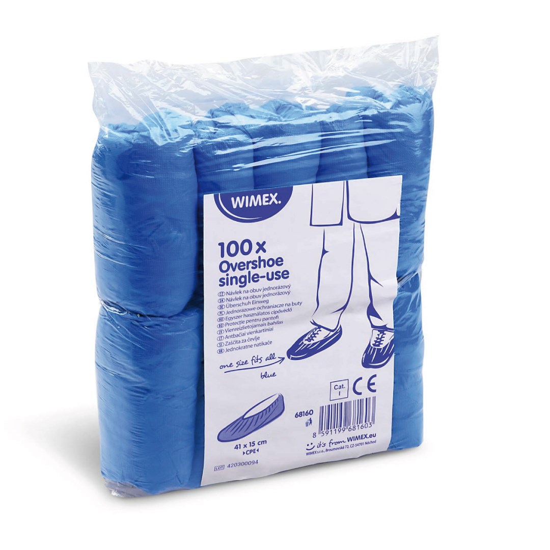Návleky na boty 40x14 cm, (CPE), modré, HACCP, 100 ks