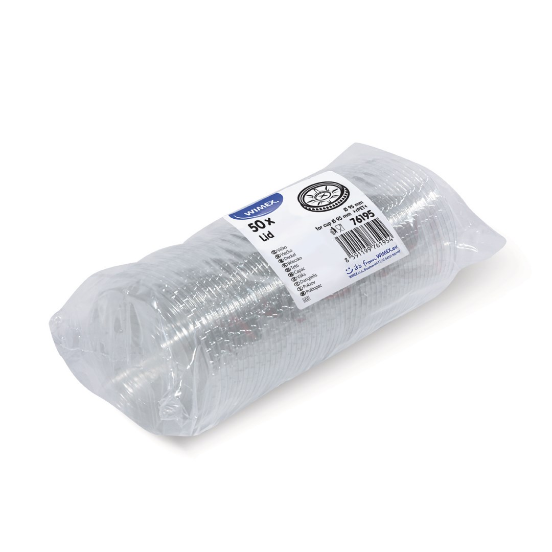 víčko s křížovým otvorem 50ks pro plast kelímky pr.95mm (rPET)