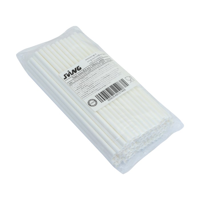 brčka papírová rovná 20 cm, O 6 mm 100 ks bílá