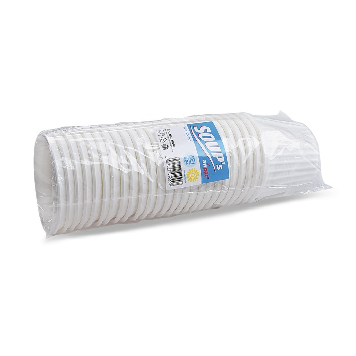 Termo-miska AIRPACK kulatá, bílá, 500 ml, pr. 11,5 cm /25 ks (XPP)