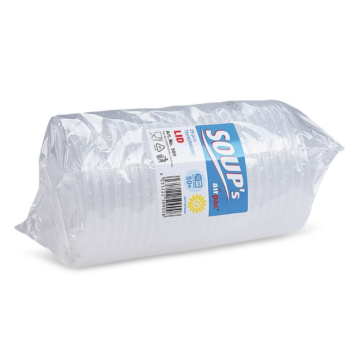 Víčko pro termo misky "airpac" kulaté 350 + 500 ml, (PP) / 25 ks