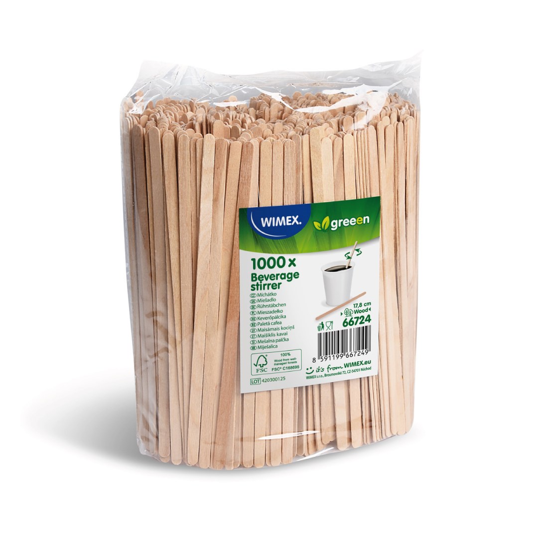 míchátka 17,8 cm/1000 ks dřevěná na kávu