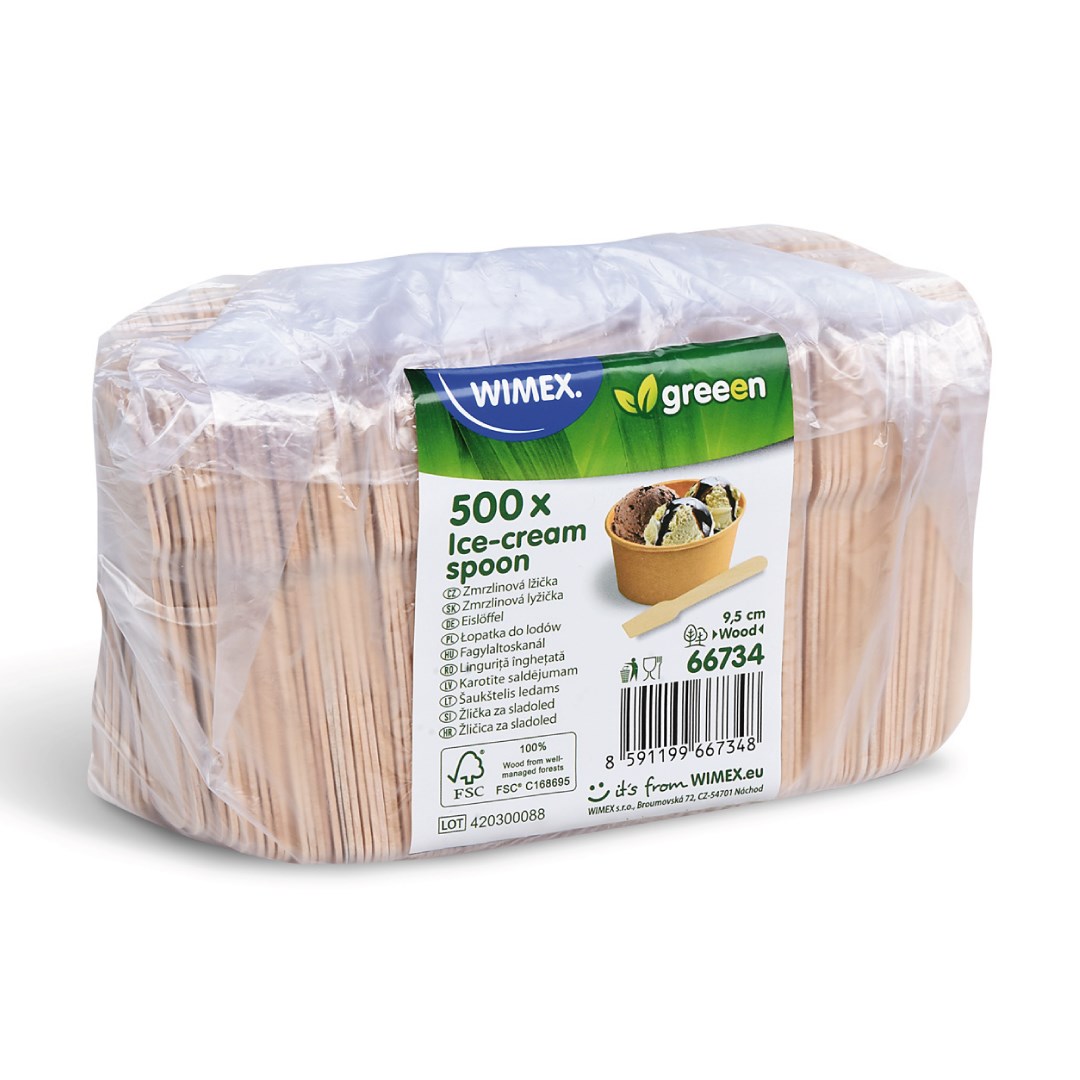 lžička na zmrzlinu ze dřeva 9,5 cm, 500ks