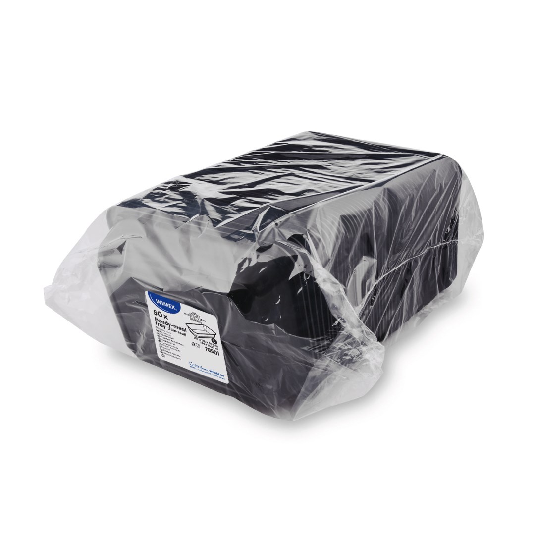 Zatavovací miska, nedělená černá (PP), 227 x 178 x 50 mm / 50 ks