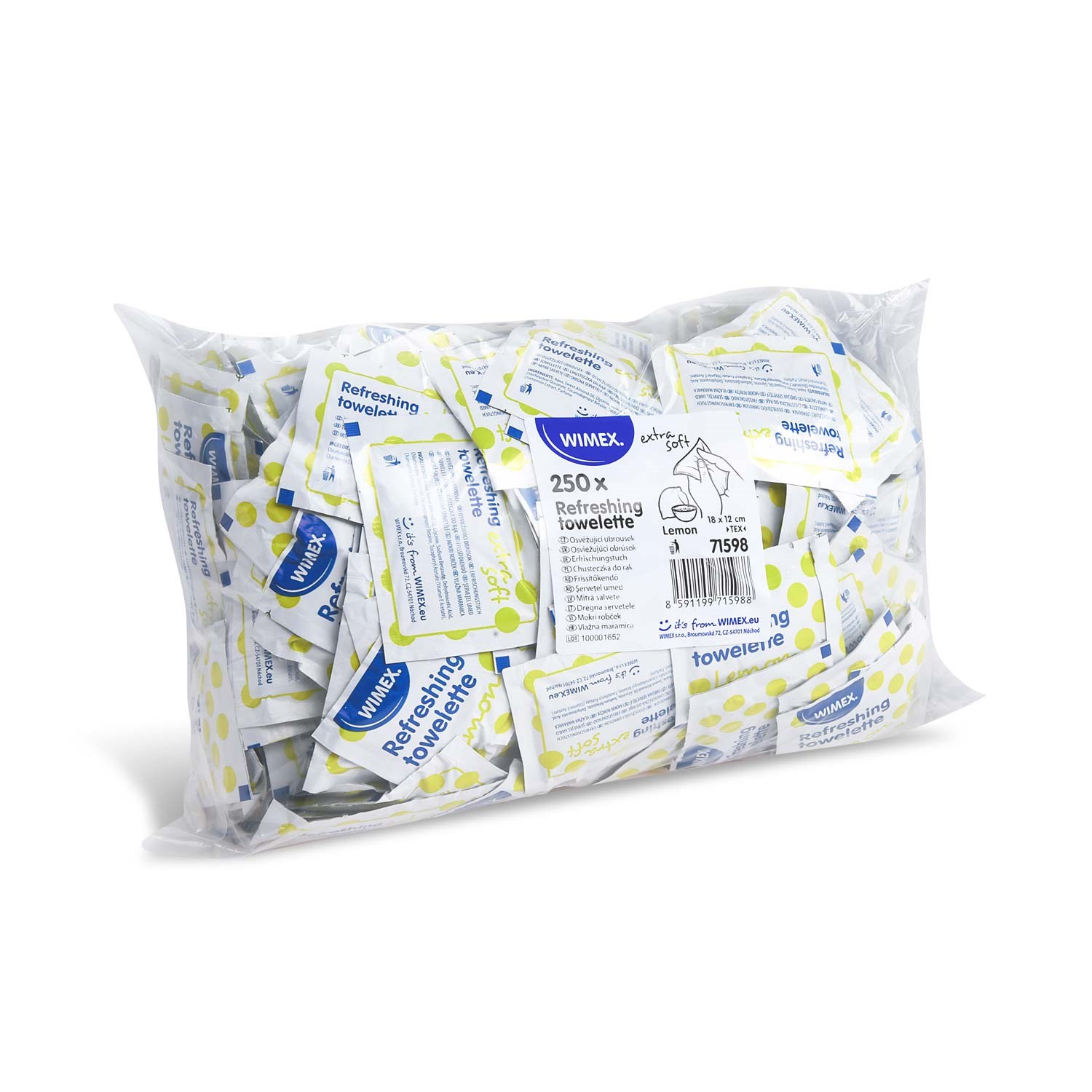 ubrousky osvěžující citrónové, 250ks, hygienicky balené