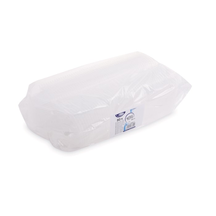 miska oválná s víčkem 250ml 50ks, PP průhledná