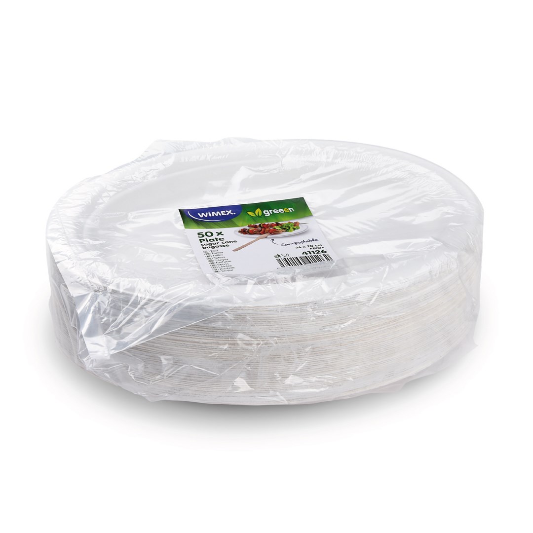 talíř oválný BIO cukrová třtina 26 x 20 cm 50 ks