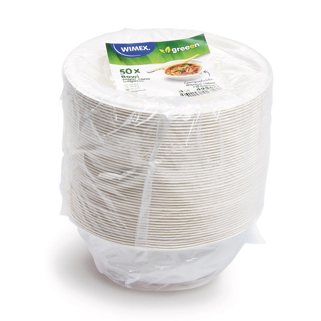 miska kulatá BIO cukrová třtina 500 ml, O 15,5 x 5,5 cm 50 ks